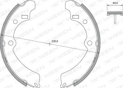 Ween 152-2375 - Комплект тормозных колодок, барабанные autospares.lv