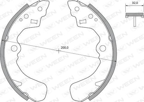 Ween 152-2376 - Комплект тормозных колодок, барабанные autospares.lv