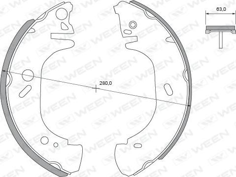 Ween 152-2370 - Комплект тормозных колодок, барабанные autospares.lv