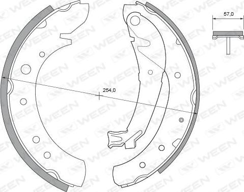 Ween 152-2373 - Комплект тормозных колодок, барабанные autospares.lv