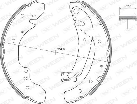 Ween 152-2372 - Комплект тормозных колодок, барабанные autospares.lv