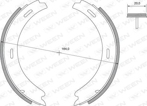 Ween 152-2296 - Комплект тормозов, ручник, парковка autospares.lv