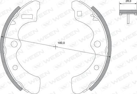 Ween 152-2249 - Комплект тормозных колодок, барабанные autospares.lv