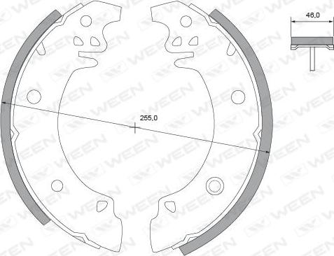 Ween 152-2244 - Комплект тормозных колодок, барабанные autospares.lv