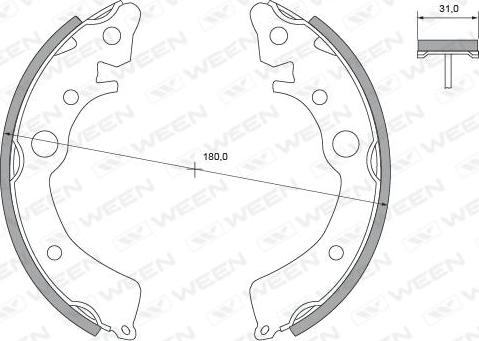 Ween 152-2205 - Комплект тормозных колодок, барабанные autospares.lv