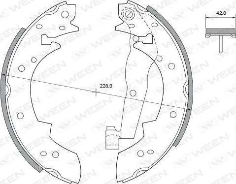 Ween 152-2200 - Комплект тормозных колодок, барабанные autospares.lv