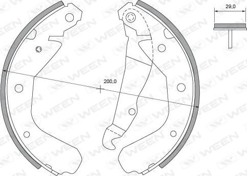 Ween 152-2208 - Комплект тормозных колодок, барабанные autospares.lv