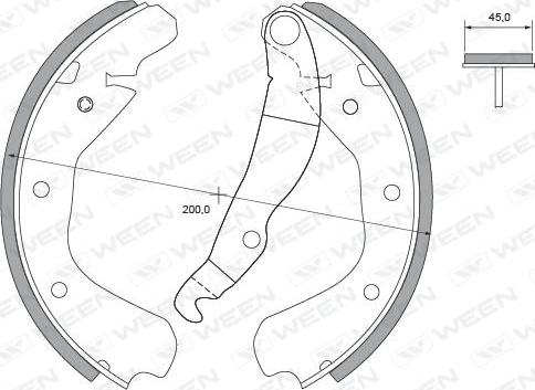 Ween 152-2207 - Комплект тормозных колодок, барабанные autospares.lv