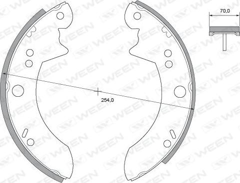 Ween 152-2214 - Комплект тормозных колодок, барабанные autospares.lv