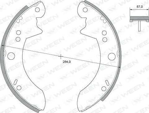 Ween 152-2215 - Комплект тормозных колодок, барабанные autospares.lv