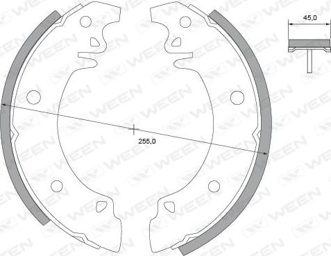 Ween 152-2211 - Комплект тормозных колодок, барабанные autospares.lv