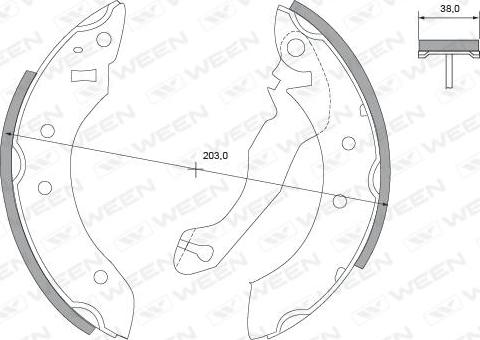 Ween 152-2218 - Комплект тормозных колодок, барабанные autospares.lv