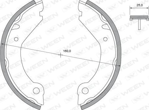 Ween 152-2286 - Комплект тормозов, ручник, парковка autospares.lv