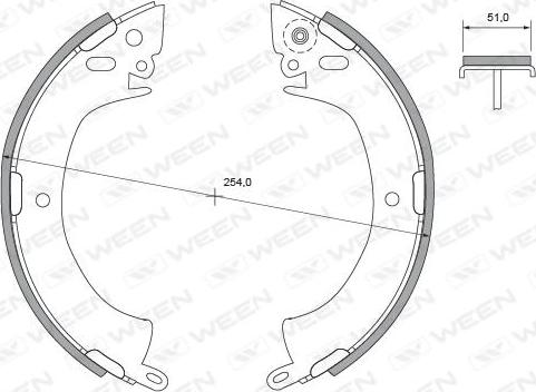 Ween 152-2280 - Комплект тормозных колодок, барабанные autospares.lv