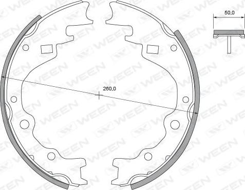 Ween 152-2287 - Комплект тормозных колодок, барабанные autospares.lv