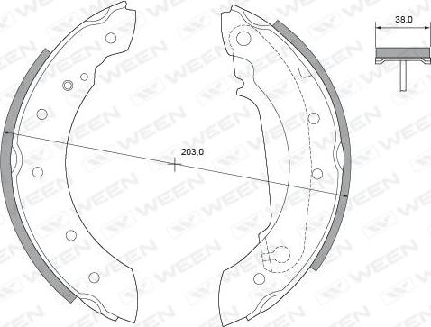 Ween 152-2221 - Комплект тормозных колодок, барабанные autospares.lv