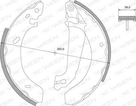 Ween 152-2228 - Комплект тормозных колодок, барабанные autospares.lv