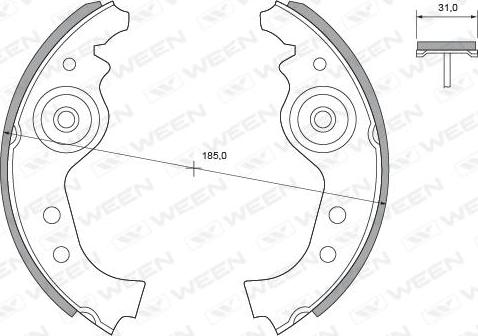 Ween 152-2271 - Комплект тормозных колодок, барабанные autospares.lv