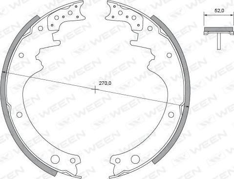 Ween 152-2278 - Комплект тормозных колодок, барабанные autospares.lv