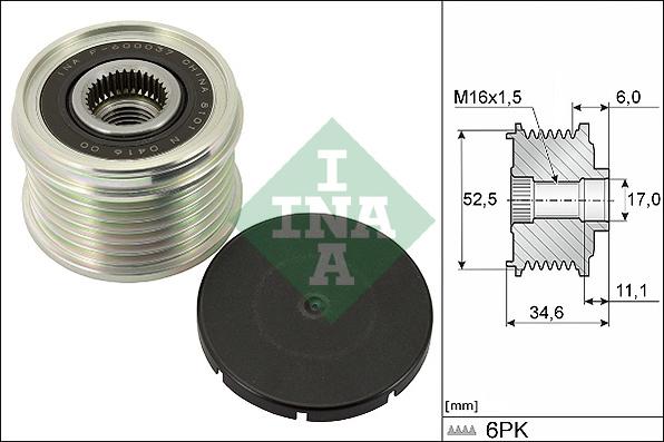 Wilmink Group WG1990616 - Шкив генератора, муфта autospares.lv