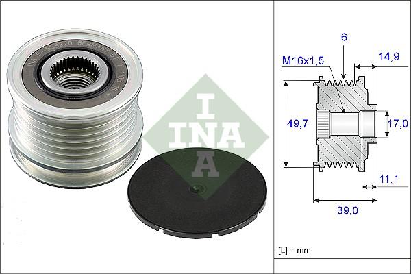 Wilmink Group WG1253631 - Шкив генератора, муфта autospares.lv