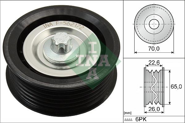 Wilmink Group WG1253046 - Ролик, поликлиновый ремень autospares.lv