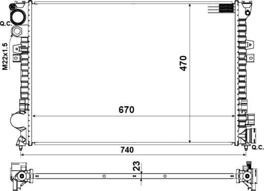 Wilmink Group WG1723586 - Радиатор, охлаждение двигателя autospares.lv