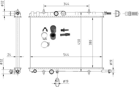 Wilmink Group WG1722304 - Радиатор, охлаждение двигателя autospares.lv