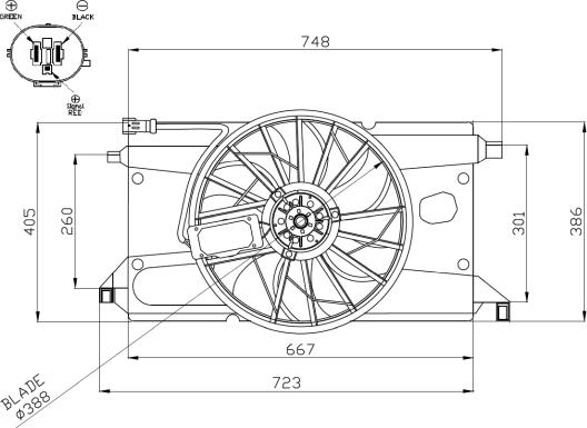 Wilmink Group WG2161781 - Вентилятор, охлаждение двигателя autospares.lv