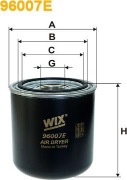 WIX Filters 96007E - Патрон осушителя воздуха, пневматическая система autospares.lv