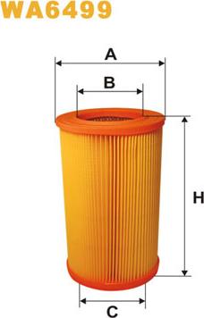 WIX Filters WA6499 - Воздушный фильтр, двигатель autospares.lv