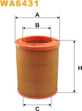 WIX Filters WA6431 - Воздушный фильтр, двигатель autospares.lv