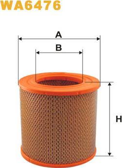 WIX Filters WA6476 - Воздушный фильтр, двигатель autospares.lv