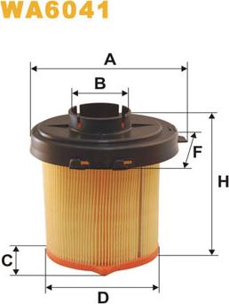 WIX Filters WA6041 - Воздушный фильтр, двигатель autospares.lv
