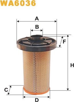 WIX Filters WA6036 - Воздушный фильтр, двигатель autospares.lv