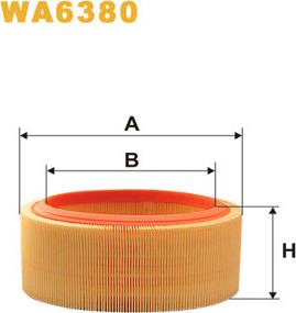 WIX Filters WA6380 - Воздушный фильтр, двигатель autospares.lv