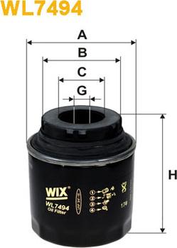 WIX Filters WL7494 - Масляный фильтр autospares.lv
