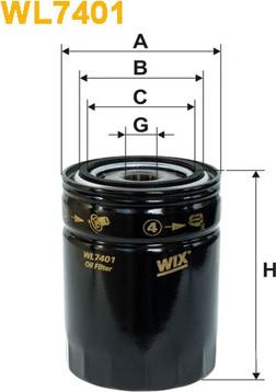 WIX Filters WL7401 - Масляный фильтр autospares.lv