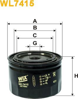 WIX Filters WL7415 - Масляный фильтр autospares.lv