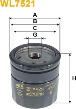 WIX Filters WL7521 - Масляный фильтр autospares.lv