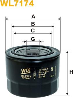 WIX Filters WL7174 - Масляный фильтр autospares.lv