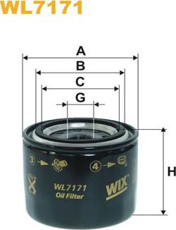 WIX Filters WL7171 - Масляный фильтр autospares.lv