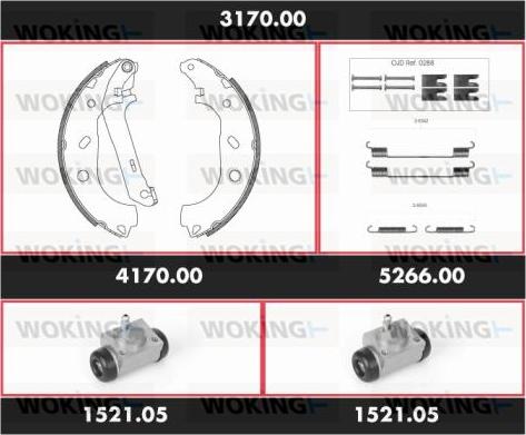 Woking 3170.00 - Комплект тормозных колодок, барабанные autospares.lv