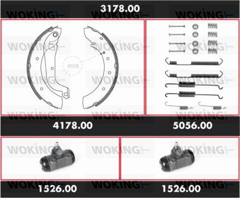 Woking 3178.00 - Комплект тормозных колодок, барабанные autospares.lv