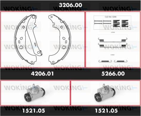 Woking 3206.00 - Комплект тормозных колодок, барабанные autospares.lv