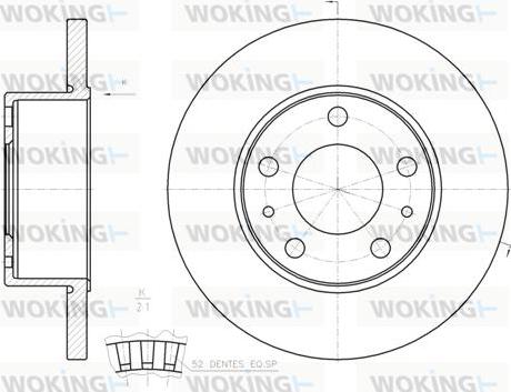 Woking D61202.00 - Тормозной диск autospares.lv