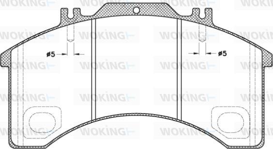 Woking JSA 5973.00 - Тормозные колодки, дисковые, комплект autospares.lv