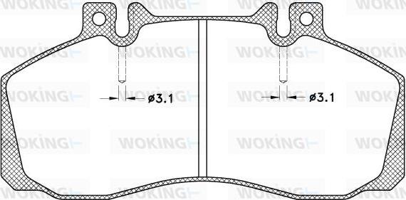 Woking JSA 3453.00 - Тормозные колодки, дисковые, комплект autospares.lv