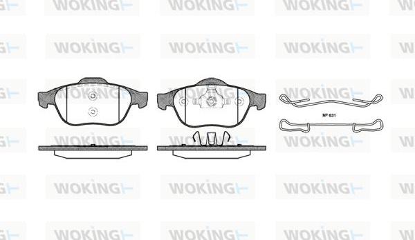 Woking P9433.00 - Тормозные колодки, дисковые, комплект autospares.lv