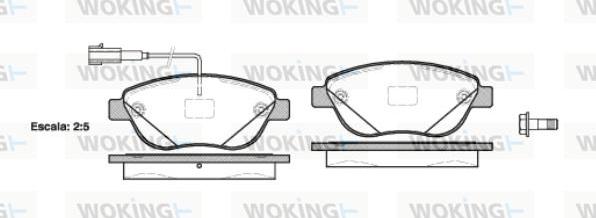 Woking P9593.12 - Тормозные колодки, дисковые, комплект autospares.lv